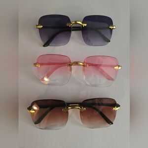 Amazon Gradient Sunglasses Trio with Gold Details